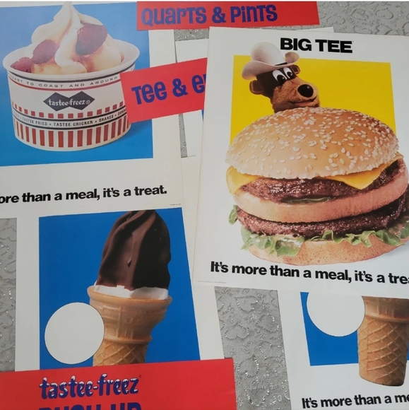 HUGE Lot RARE Vintage 70s Retro Tastee Freez Advertising Poster Banner Signs Ads - Picture 7 of 7